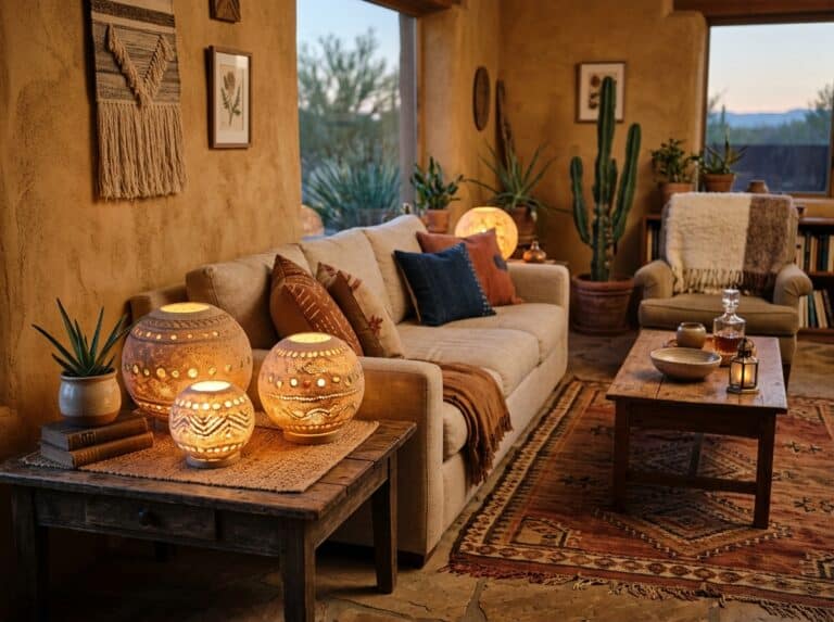 bohemian sand orb lamps