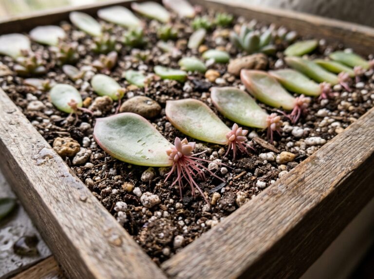 succulent grow from leaf