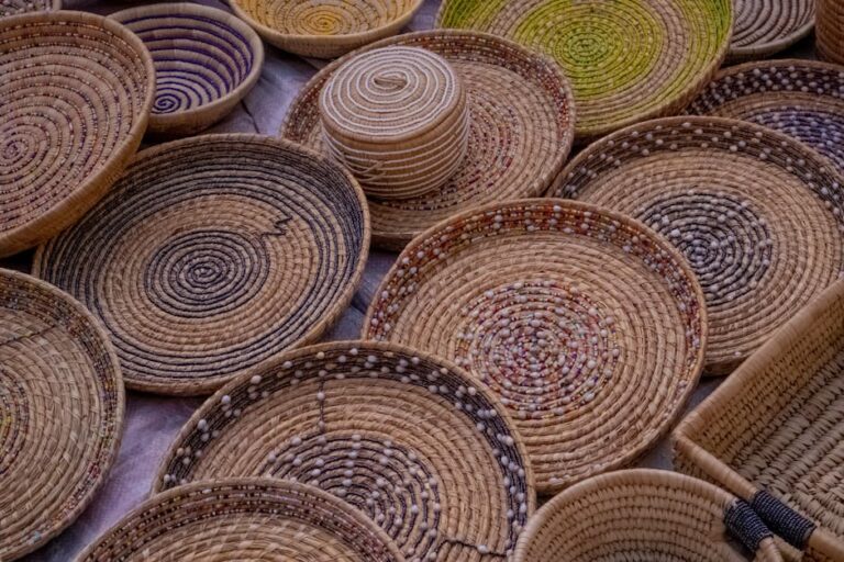 bohemian dune grass baskets