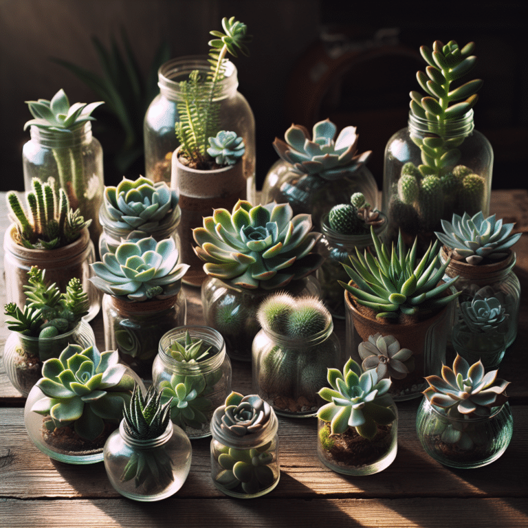 Succulent Arrangements in Jars