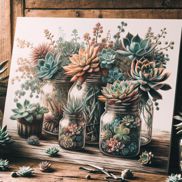 Rustic Charm: Succulent Arrangements in Jars